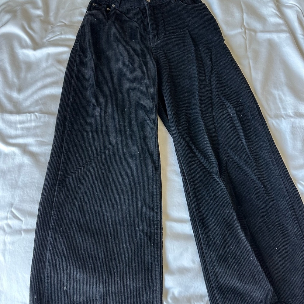 Signature8 Black Wide Leg Corduroy Jeans